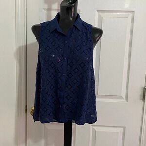 Hollister Blue Sheer Tank Top size small